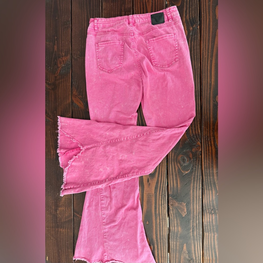 Pink Flared Pants - Picture 3 of 3